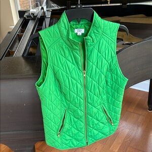 Crown & Ivy Vibrant Green Vest with Gold Accents